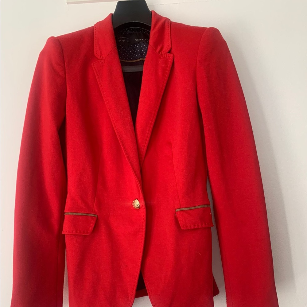 Zara blazer with suede detail pockets